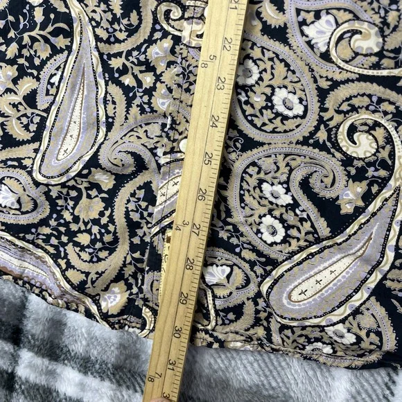 Larry Mahan Shirt Mens M Paisley Blue Pearl Snap Cowboy Collection - Picture 9 of 12